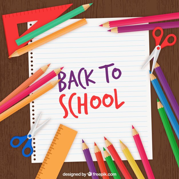 De vuelta a la escuela con lápices de colores