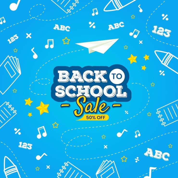 Vector gratuito vuelta a la venta de la escuela