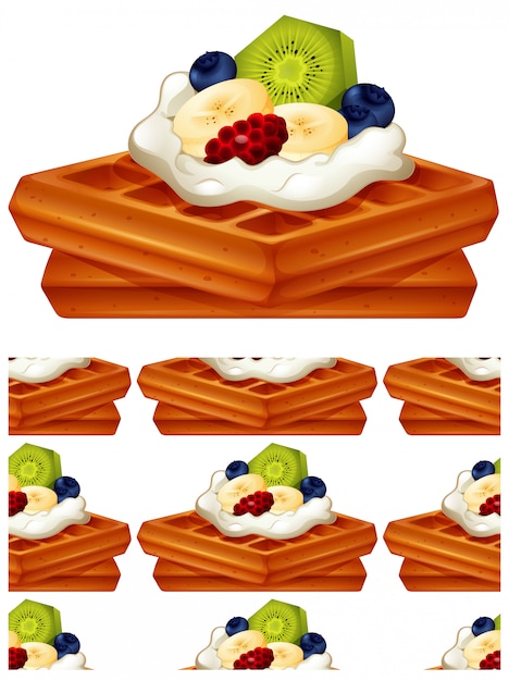 Vector gratuito waffle de patrones sin fisuras aislado en blanco