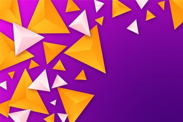 Wallpaer con triángulos 3d en colores vivos.