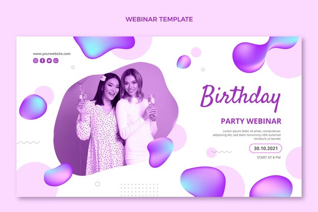 Webinar de cumpleaños fluido abstracto degradado