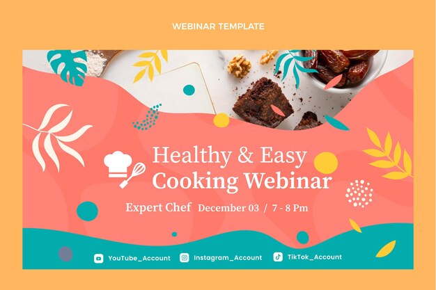 Webinar gastronómico de diseño plano
