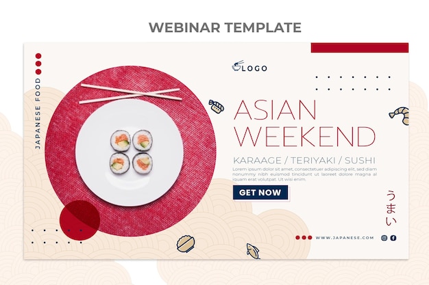 Webinar gastronómico de diseño plano
