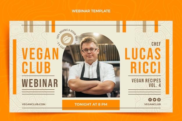 Vector gratuito webinar gastronómico de diseño plano