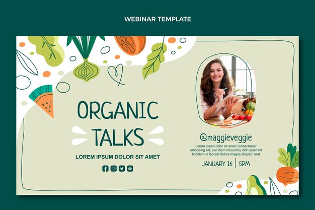 Webinar gastronómico de diseño plano