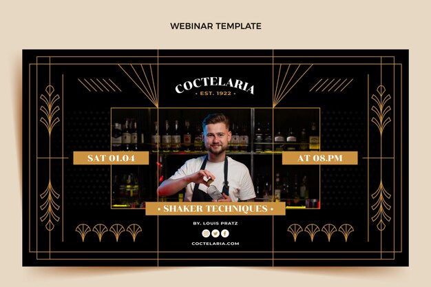 Webinar gastronómico de diseño plano