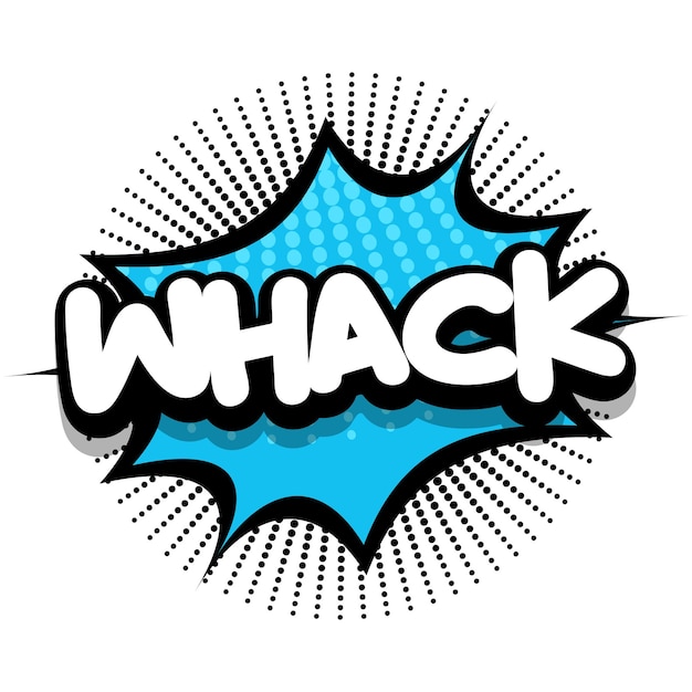 Whack cómic explosión burbuja vector ilustración