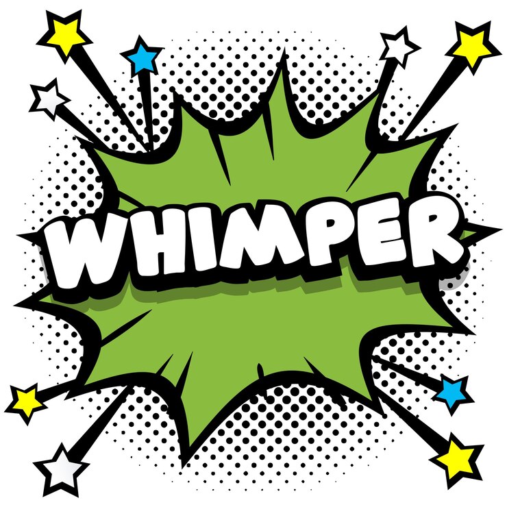 Whimper Pop art comic speech bubbles libro efectos de sonido