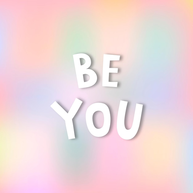 White be you doodle tipografía en un vector de fondo pastel