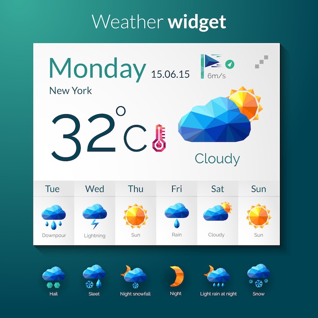 Widget poligonal del tiempo