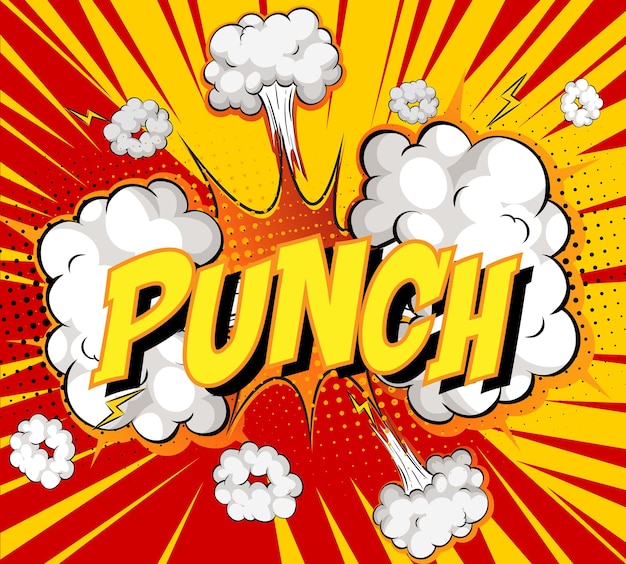 Word Punch en explosión de nube cómica