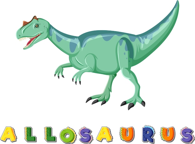 Wordcard de dinosaurio para alosaurio