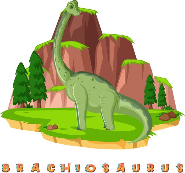 Wordcard de dinosaurio para braquiosaurio