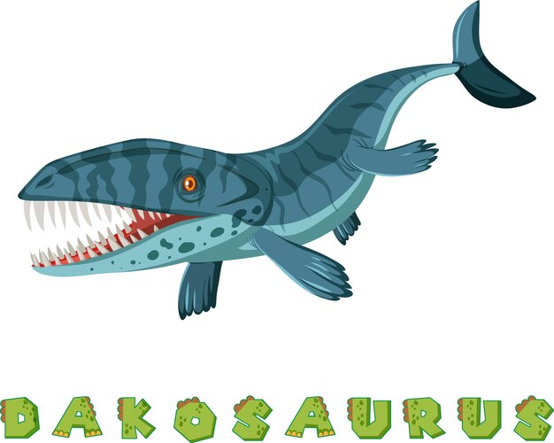 Wordcard de dinosaurio para dakosaurus