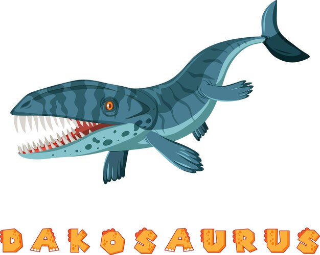 Wordcard de dinosaurio para dakosaurus
