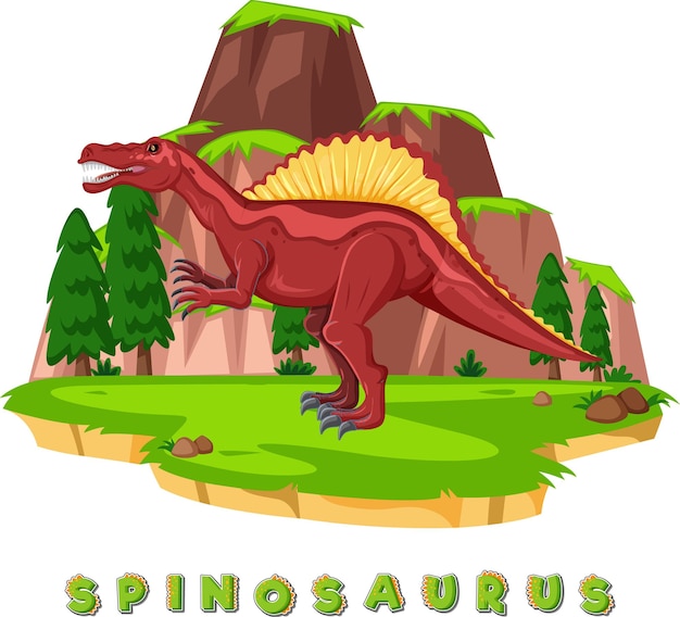 Wordcard de dinosaurio para espinosaurio