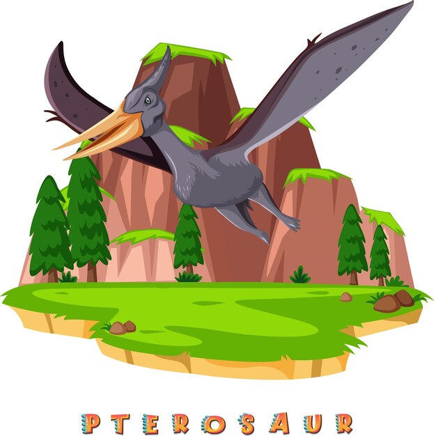 Wordcard de dinosaurio para pterosaurio