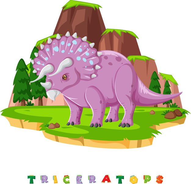 Wordcard de dinosaurio para triceratops