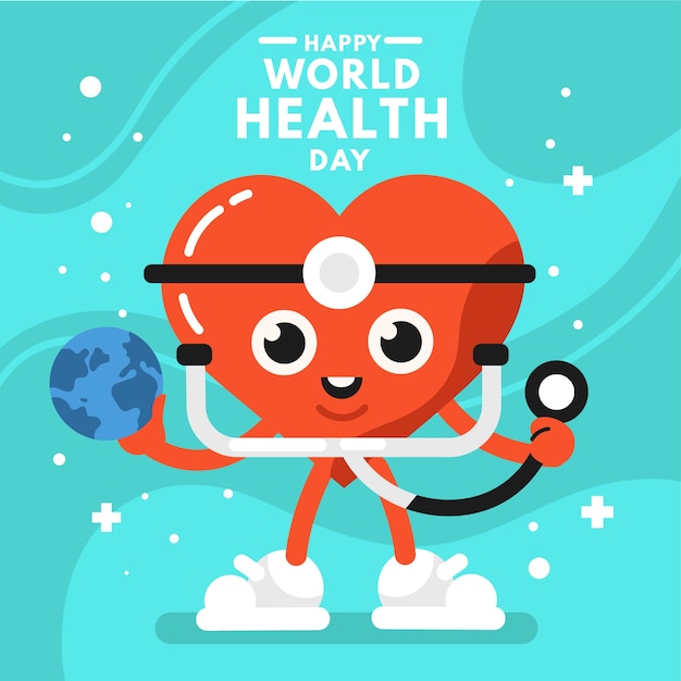 World health day in flat design