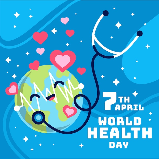 World health day in flat design