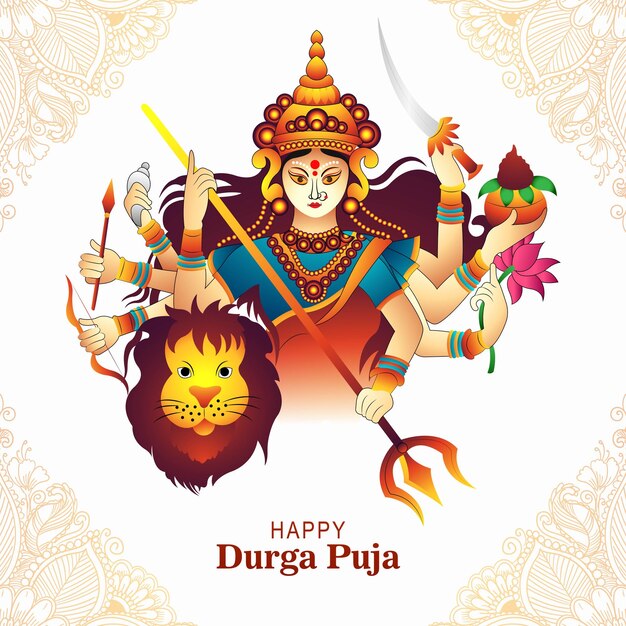 X9Dios indio durga en feliz durga puja subh navratri fondo