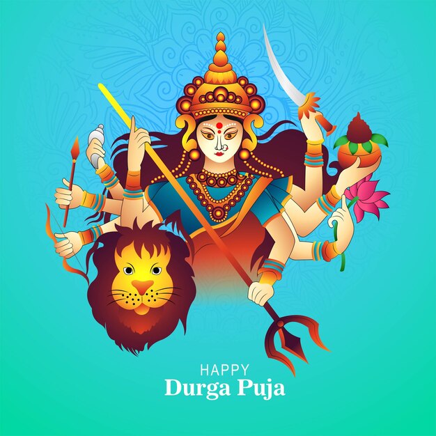 X9Diosa durga cara en feliz durga puja subh navratri fondo de tarjeta