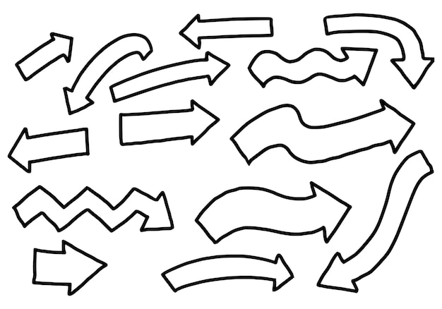 X9Diseño de conjunto de flechas con estilo dibujado a mano