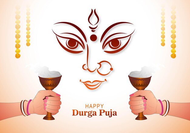 X9Fondo de tarjeta de celebración del festival hindú shubh navratri o durga puja