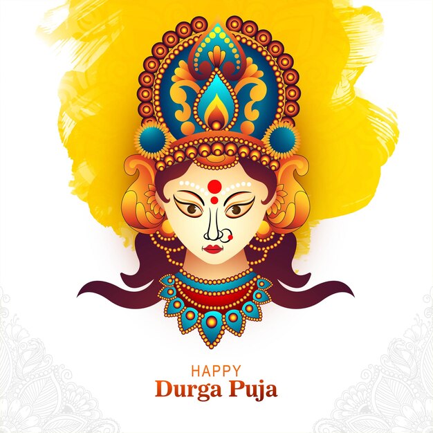 X9Happy navratri artístico durag cara para durga puja celebración india fondo de tarjeta