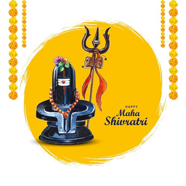 X9Maha shivratri festival bendiciones tarjeta navideña con fondo shivling