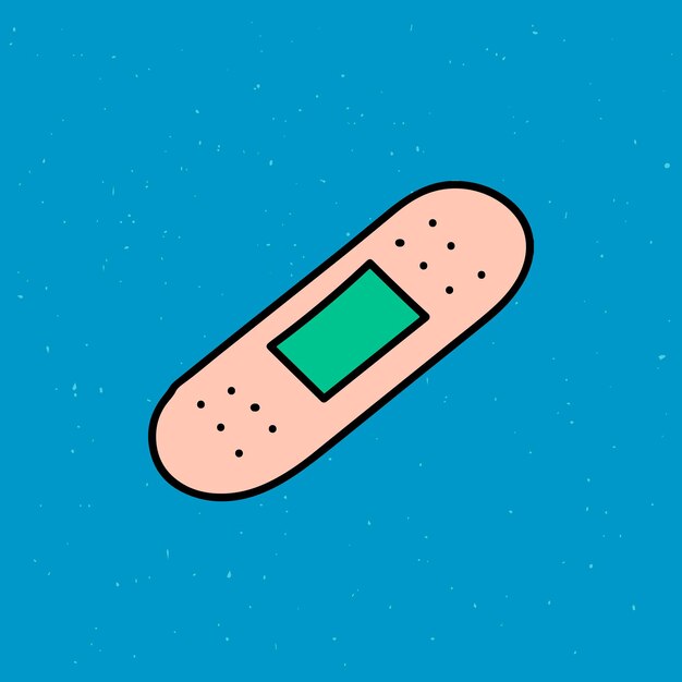 Yeso rosa desnudo ilustrado en un vector de fondo azul