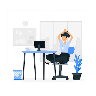 Yoga en la ilustración del concepto de oficina