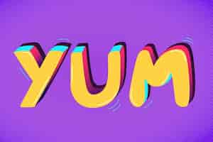 Vector gratuito yum vector de tipografía de mensaje funky