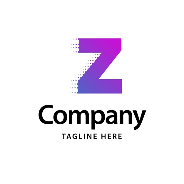 Z Purple Logo Business Marca identidad diseño Vector ilustración