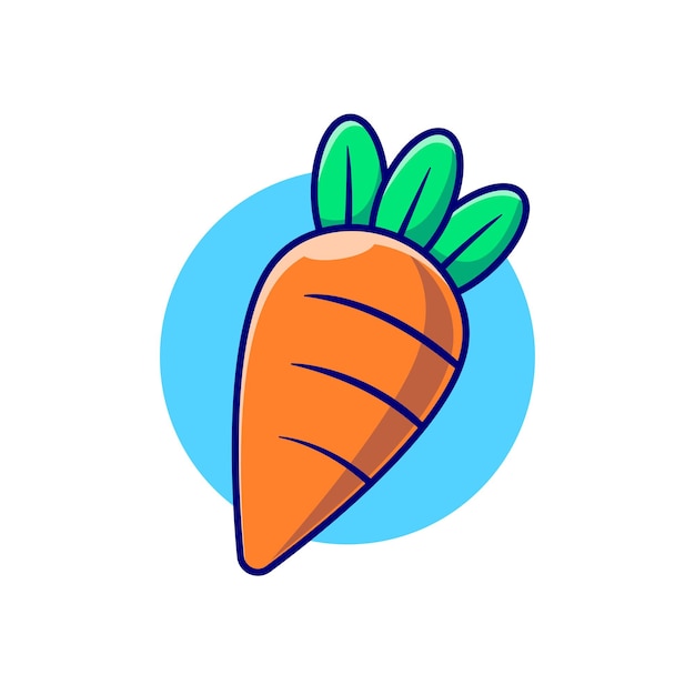 Zanahoria Vegetal Dibujos animados Vector Icono Ilustración Alimentos Objetos Icono Concepto Aislado Vector Premium
