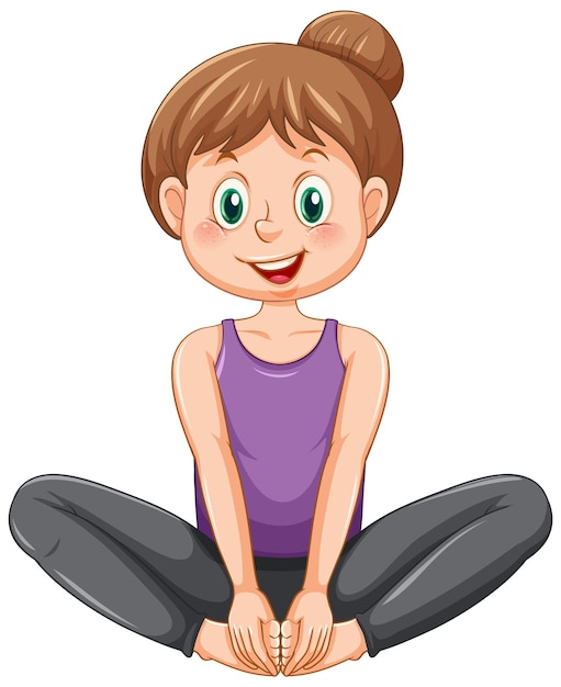 Vector gratuito zapatero de yoga pose personaje de dibujos animados