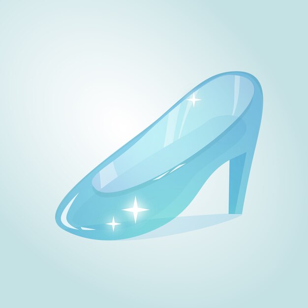 Zapato de cristal de Cenicienta ilustrado
