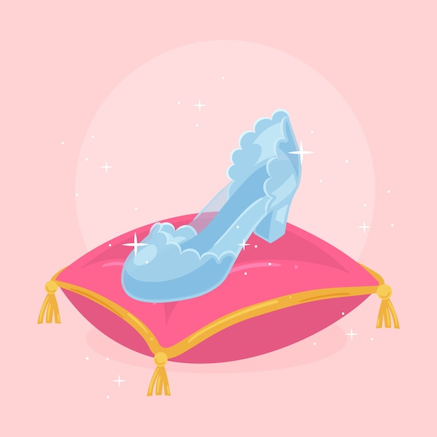 Vector gratuito zapato de cristal de cenicienta