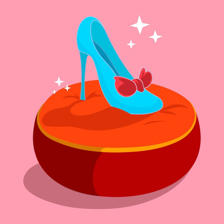 Vector gratuito zapato de cristal de cenicienta