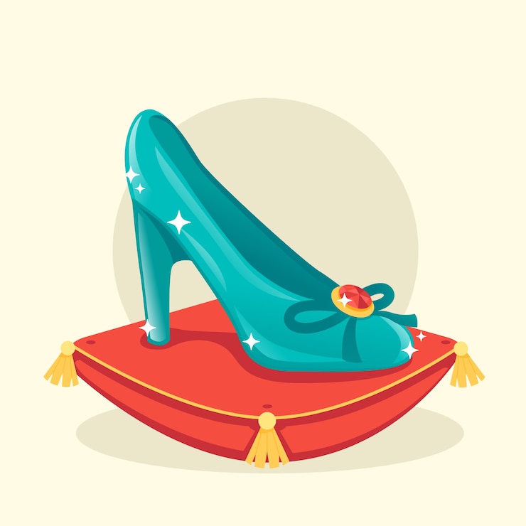 Vector gratuito zapato de cristal cenicientas