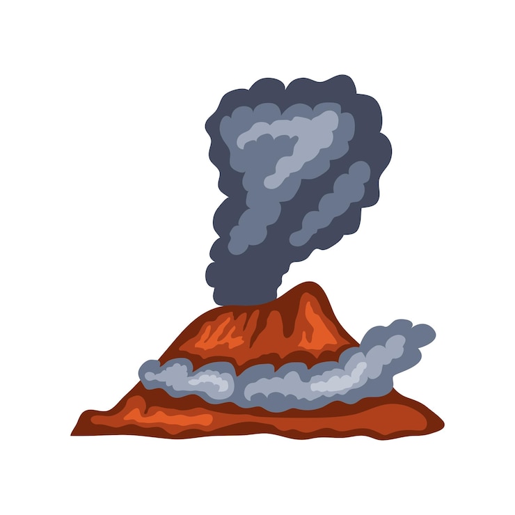 Vector gratuito zona de peligro de erupción volcánica