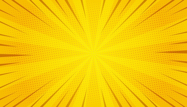 Zoom cómico amarillo abstracto vector gratuito