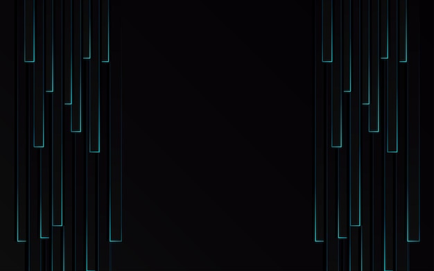 Zoom de velocidad de tubo de luz azul abstracto en tecnología de fondo negro