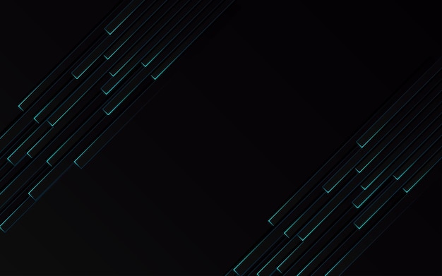 Zoom de velocidad de tubo de luz azul abstracto en tecnología de fondo negro