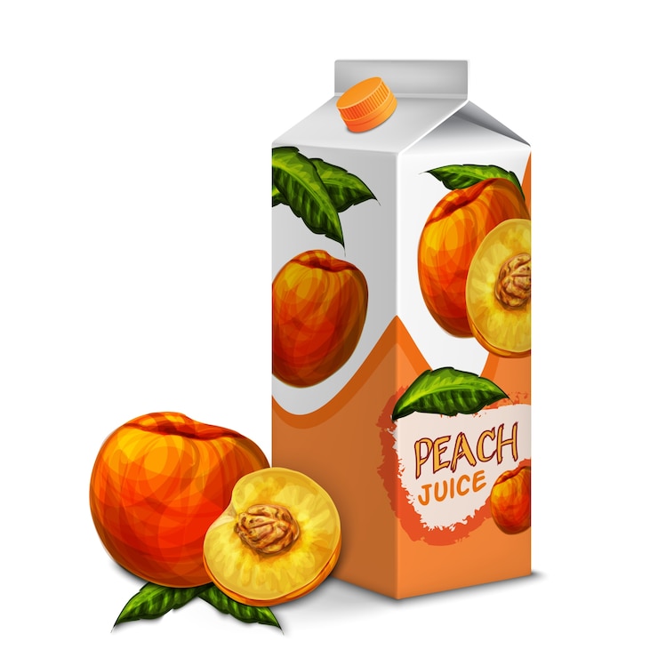 Vector gratuito zumo de melocotón