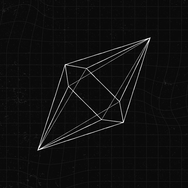 3d hexagonal bipyramid on a black background vector
