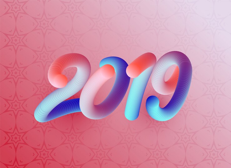 Miễn phí Vector 3d style 2019 colorful background
