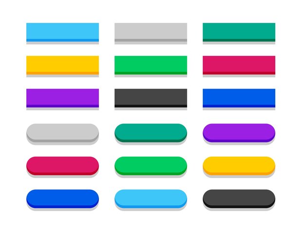 3d style empty UIUX button icon in collection vector
