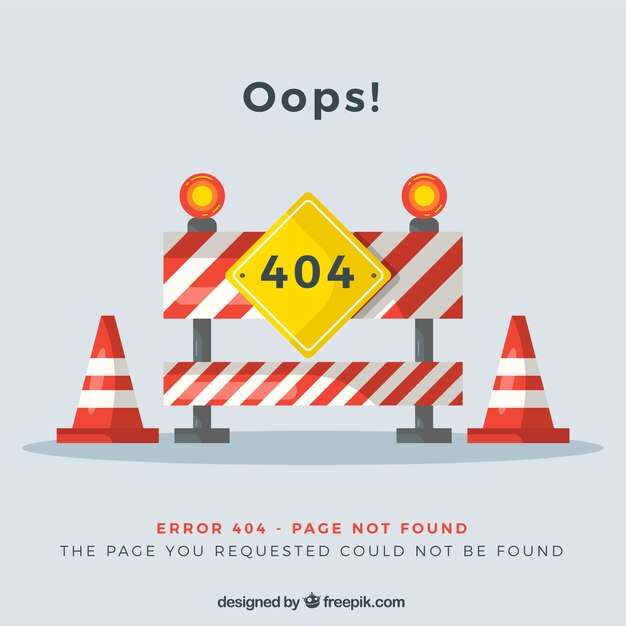 404 error design with roadworks