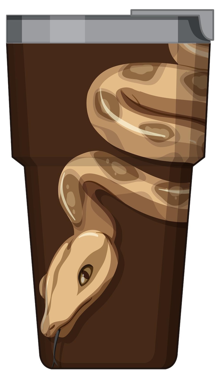 Miễn phí Vector a brown thermos flask with snake pattern